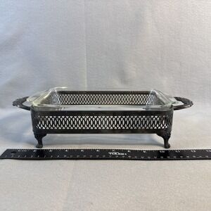 Anchor Hocking Baking Dish With Stand, 1‎ Quart, Vintage, Clear